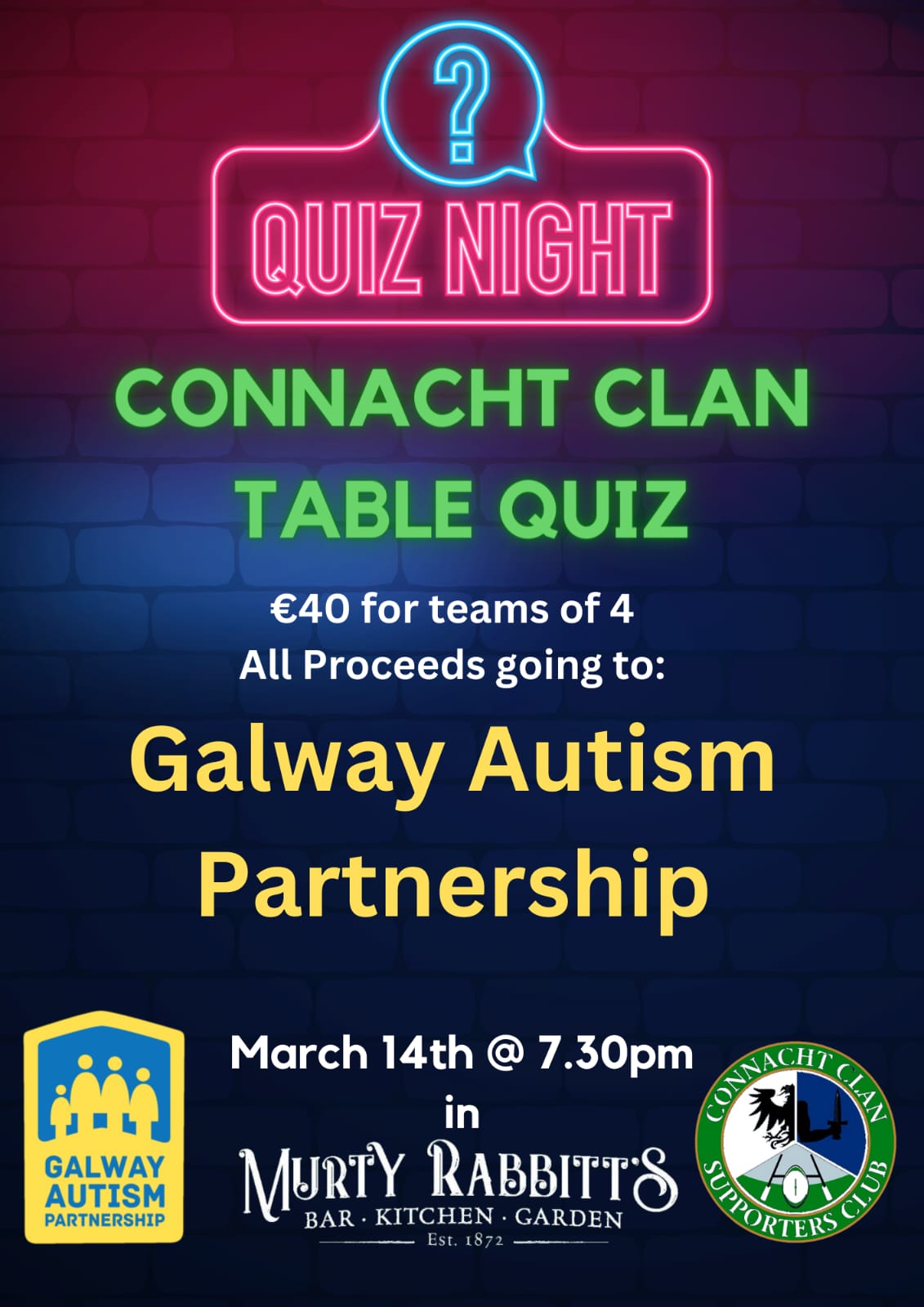 Connacht Clan Annual Table Quiz - 14/03/2024
